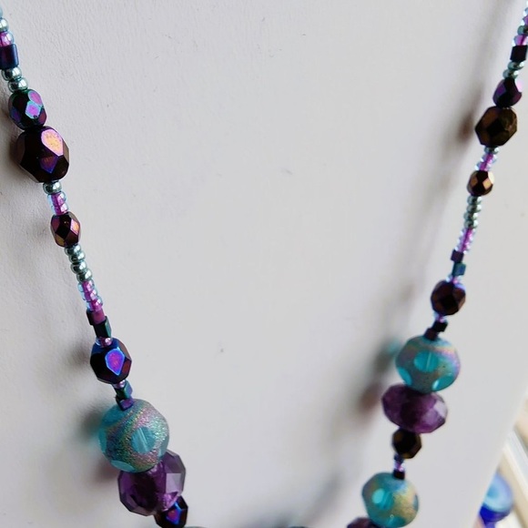 One of Kind Necklace Dichroic with One of Kind Paula Radke Centerbead - Picture 3 of 3